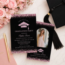 Elegante rosa Diamant-Abschlussfeier