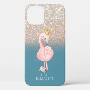Elegante rosa Flamingo-Kronenprinzessin, Bokeh Case-Mate iPhone Hülle