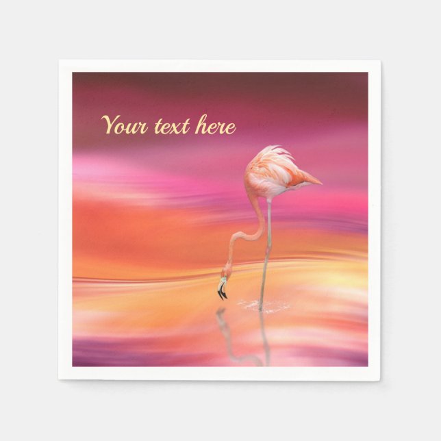 Elegante rosa Flamingo Surreal Pastels personalisi Serviette (Vorderseite)
