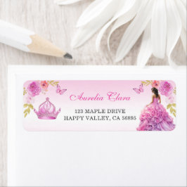 Elegante Rosa Flora Quinceñera Rückkehr