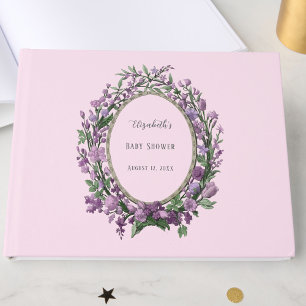 Elegante rosa florale Babyparty Gästebuch