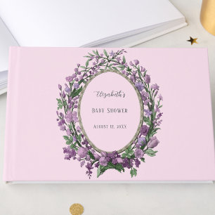 Elegante rosa florale Babyparty Gästebuch