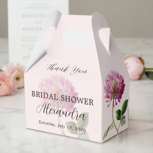 Elegante Rosa Florale Dankeskarten für Brautparty Geschenkschachtel