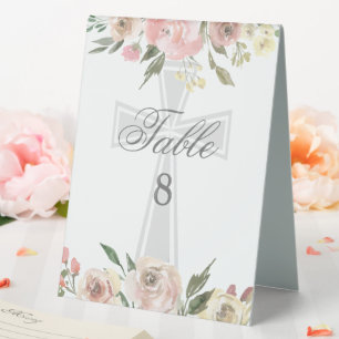 Elegante rosa florale Konfirmationsparty individue Tischaufsteller