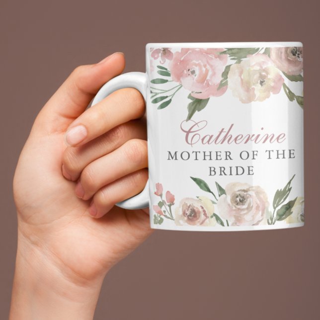 Elegante rosa, florale Mutter der Braut Kaffeetasse (Von Creator hochgeladen)
