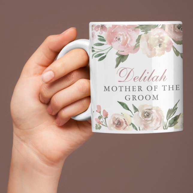 Elegante rosa, florale Mutter des Bräutigams Kaffeetasse (Von Creator hochgeladen)