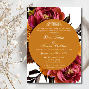 Elegante rosa, florale und goldene islamische Hoch Einladung