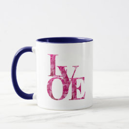 Elegante rosa Frühlingshortensien-Blumen-LIEBE Tasse
