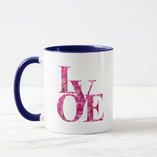 Elegante rosa Frühlingshortensien-Blumen-LIEBE Tasse