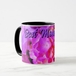 Elegante, rosa Fuchsienrosa, violette Blumen Tasse