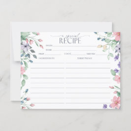 Elegante Rosa Garden Blume | Rezeptkarten Einladung