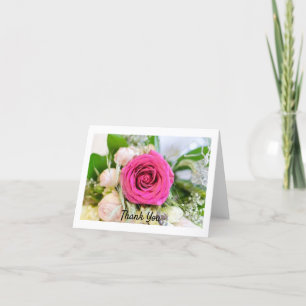 Elegante Rosa Garden Rose Florenz Blume Dankeskarte
