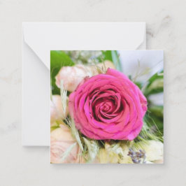 Elegante Rosa Garden Rose Florenz Blume Mitteilungskarte