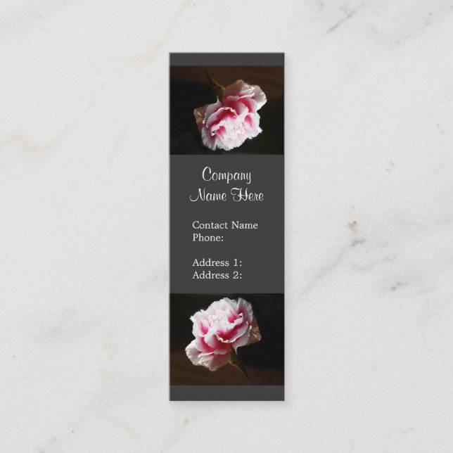 Elegante rosa Gartennelken-Blumen-Geschäfts-Karten Mini Visitenkarte (Vorderseite)