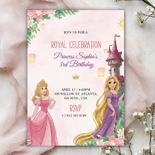 Elegante rosa Geburtstagseinladung Einladung