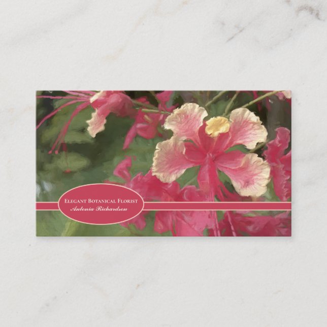 Elegante rosa Gelbe Blume personalisieren Visitenkarte (Vorderseite)