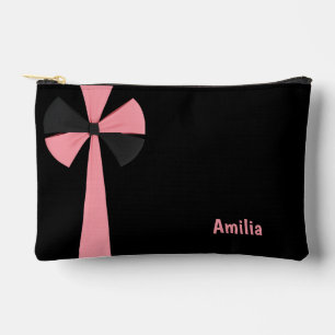 Elegante rosa Geschenkband-Schleife Schwarz Zubehörtasche