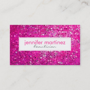 Elegante rosa glitzernde Visitenkarte für Kosmetik