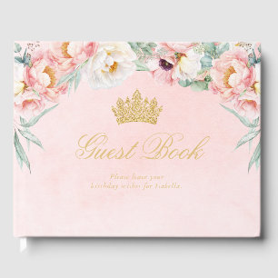 Elegante Rosa & Gold Quinceñera Gästebuch
