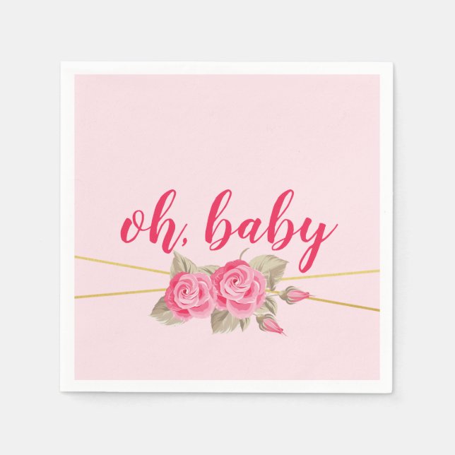 Elegante Rosa & Gold Rose Kinderdusche Serviette (Vorderseite)