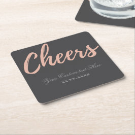 Elegante rosa goldene Cheer Festive Party-Dekorati Rechteckiger Pappuntersetzer