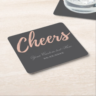 Elegante rosa goldene Cheer Festive Party-Dekorati Rechteckiger Pappuntersetzer