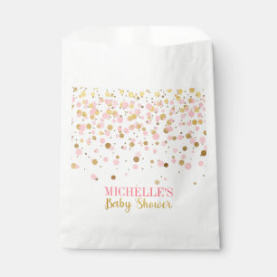 Elegante rosa GoldGlitzerconfetti-Baby-Dusche Geschenktütchen