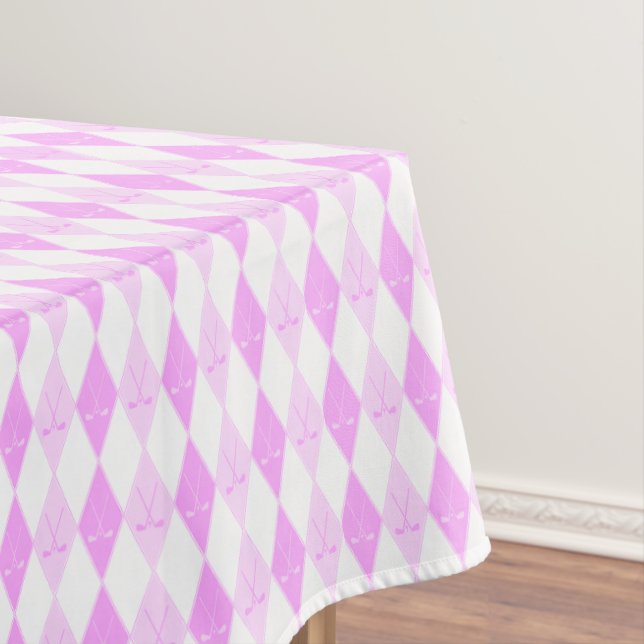 Elegante Rosa Golf Raute Diamantmuster Tischdecke (Beispiel)