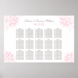Elegante Rosa Graue Blütenpferde Hochzeit Poster