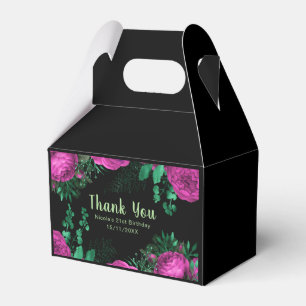 Elegante rosa heiße Blumen Geburtstagsfeier Geschenkschachtel