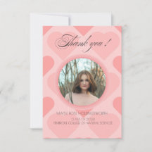 Elegante rosa Herzen Abschluss Danke