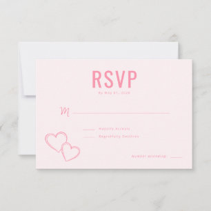 Elegante rosa Herzen RSVP Karte
