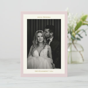 Elegante rosa Hochzeitspaar zwei Foto Weihnachten