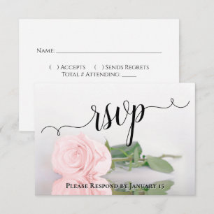 Elegante rosa Hochzeitsreflexionen in Blush-Tönen RSVP Karte