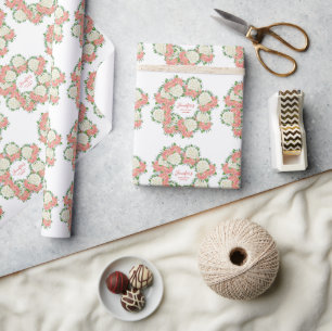 Elegante rosa Hortensie Sommer Frühling Baby Showe Geschenkpapier