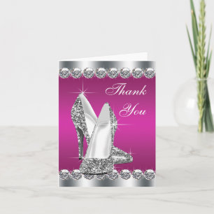 Elegante rosa Hot High Heel Schuh Dankeskarten Dankeskarte