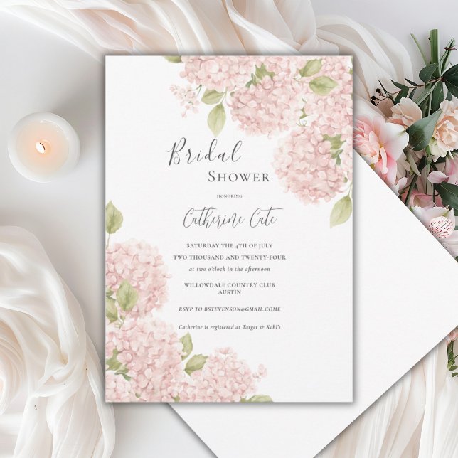 Elegante rosa Hydrangea-Brautparty  Einladung (Von Creator hochgeladen)