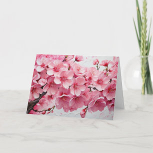 Elegante rosa Kirschblossom-Blume Karte
