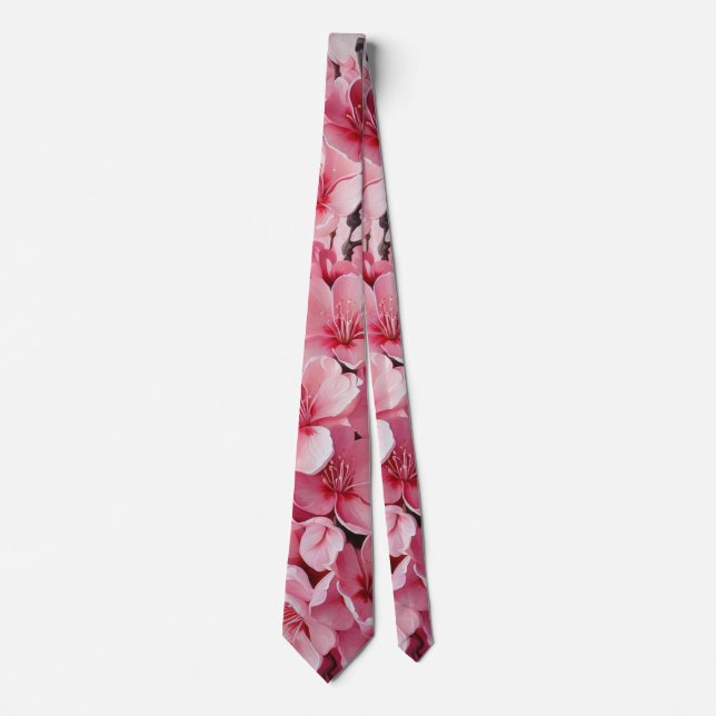 Elegante rosa Kirschblossom-Blume Krawatte (Vorderseite)