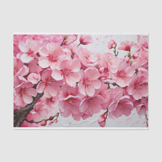 Elegante rosa Kirschblossom-Blume Seidenpapier (Vorderseite)