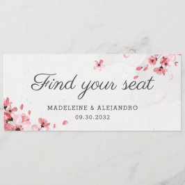 Elegante Rosa Kirschblüte finden Ihren Platz Menükarte