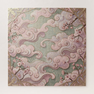Elegante rosa Kirschblüten Art Nouveau Wirbel
