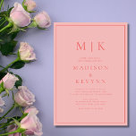 Elegante rosa klassische Hochzeit Einladung<br><div class="desc">Rosa Hochzeit Einladung Diese eleganten,  modernen Servietten aus Hochzeit oder Brautparty zeichnen sich durch ein einfaches Terracotta-Textdesign aus,  das minimalistisch wirkt. Fügen Sie Ihre Initialen oder Monogramme hinzu,  um sie komplett zu Ihrem eigenen zu machen.</div>