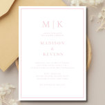 Elegante rosa klassische Hochzeitseinladung Einladung<br><div class="desc">Diese eleganten,  modernen Servietten aus Hochzeit oder Brautparty sind in einem schlichten,  rosafarbenen,  minimalistischen Stil gehalten. Fügen Sie Ihre Initialen oder Monogramme hinzu,  um sie komplett zu Ihrem eigenen zu machen.</div>