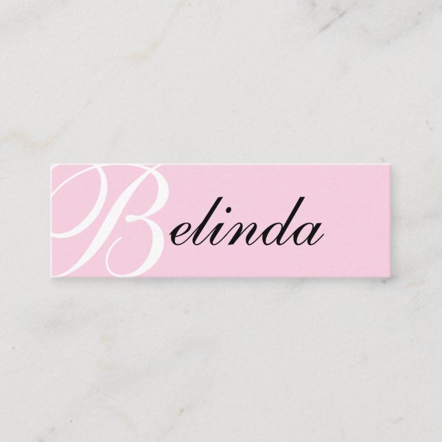 Elegante rosa klassische Typografie, moderne Monog Mini Visitenkarte (Vorderseite)