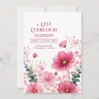 Elegante rosa Kosmos Eukalyptus Aquarell