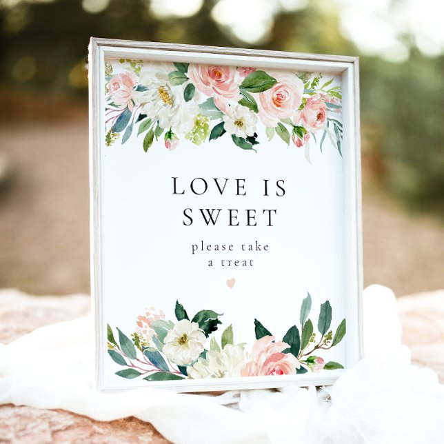 Elegante rosa Liebe ist Sweet Dessert Sign Poster (Von Creator hochgeladen)