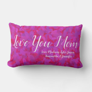 Elegante Rosa Liebe Sie Mama Personalisierte Namen Lendenkissen