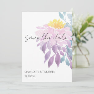 Elegante Rosa Lila Blau Dahlia Save The Date
