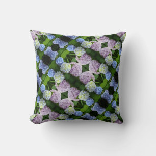 Elegante, rosa, lila-blaue Hydrangeas-Blumen Kissen